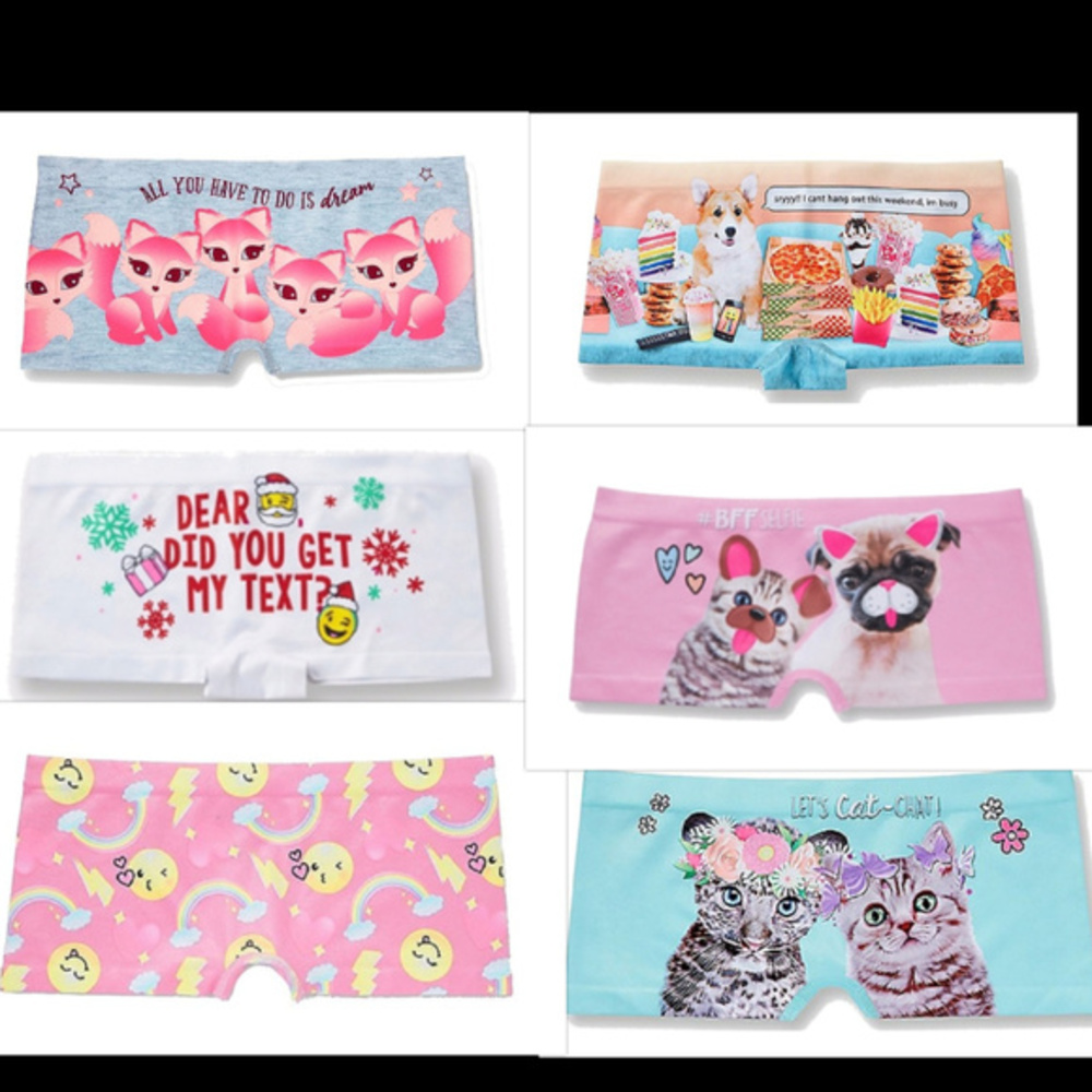 NWT Justice 6 Pair Panties 8/10 Shorties